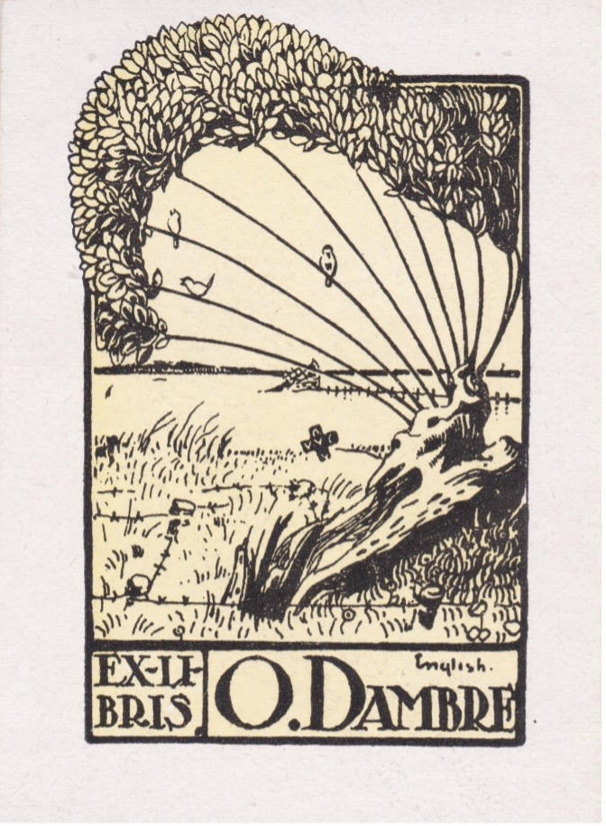 Ex libris van Joe English (IRL) uit 1917